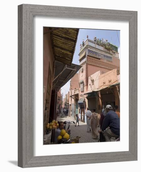 Street Scene Near the Bab Debbagh, One of Marrakech's City Gates, Marrakech, Morocco-Ethel Davies-Framed Photographic Print