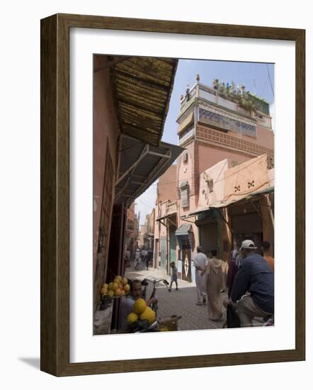 Street Scene Near the Bab Debbagh, One of Marrakech's City Gates, Marrakech, Morocco-Ethel Davies-Framed Photographic Print