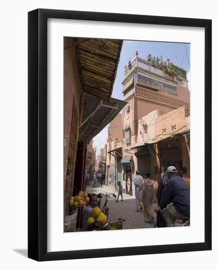 Street Scene Near the Bab Debbagh, One of Marrakech's City Gates, Marrakech, Morocco-Ethel Davies-Framed Photographic Print