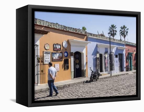 Street scene of colorful buildings, Oaxaca, Mexico, North America-Melissa Kuhnell-Framed Premier Image Canvas