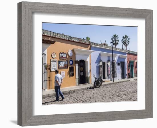 Street scene of colorful buildings, Oaxaca, Mexico, North America-Melissa Kuhnell-Framed Photographic Print