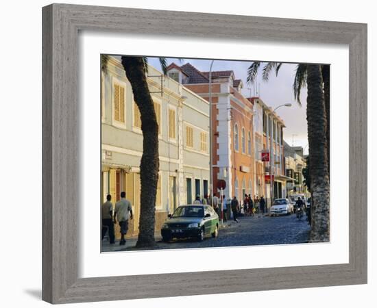 Street Scene on Sea Front in Mindelo, Capital of Sao Vicente Island, Cape Verde Islands-Bruno Barbier-Framed Photographic Print