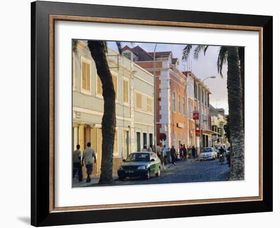 Street Scene on Sea Front in Mindelo, Capital of Sao Vicente Island, Cape Verde Islands-Bruno Barbier-Framed Photographic Print