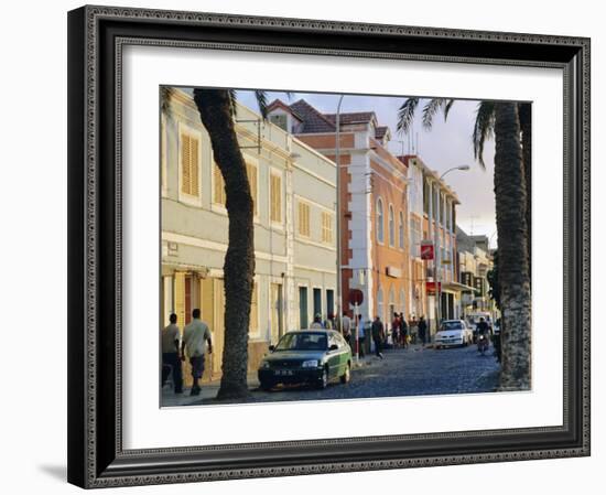 Street Scene on Sea Front in Mindelo, Capital of Sao Vicente Island, Cape Verde Islands-Bruno Barbier-Framed Photographic Print