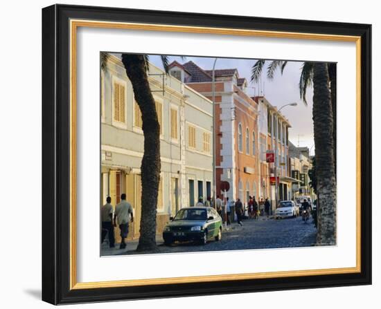 Street Scene on Sea Front in Mindelo, Capital of Sao Vicente Island, Cape Verde Islands-Bruno Barbier-Framed Photographic Print