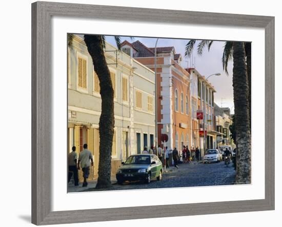 Street Scene on Sea Front in Mindelo, Capital of Sao Vicente Island, Cape Verde Islands-Bruno Barbier-Framed Photographic Print