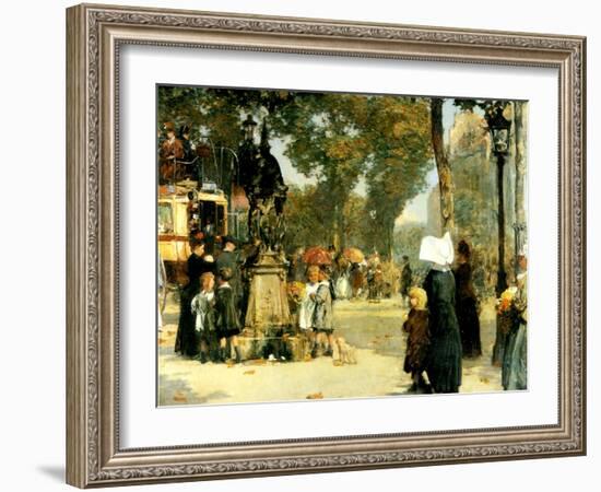 Street Scene, Paris, 1887-Childe Hassam-Framed Giclee Print