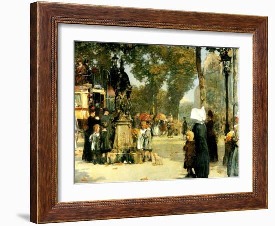 Street Scene, Paris, 1887-Childe Hassam-Framed Giclee Print