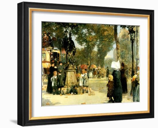 Street Scene, Paris, 1887-Childe Hassam-Framed Giclee Print