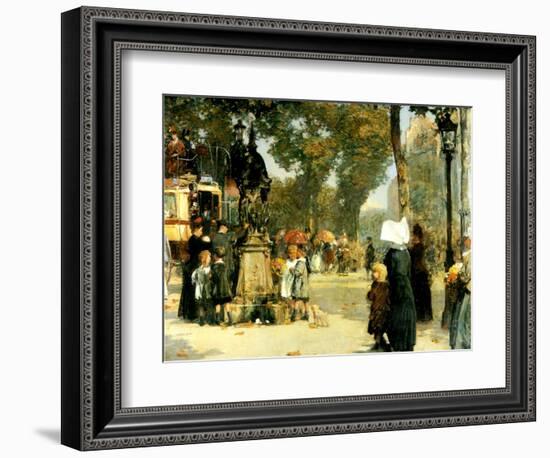 Street Scene, Paris, 1887-Childe Hassam-Framed Giclee Print