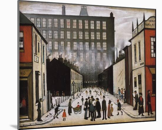 Street Scene (Pendlebury)-Laurence Stephen Lowry-Mounted Giclee Print