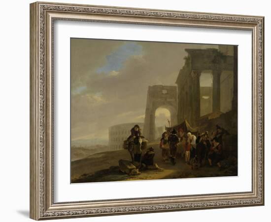 Street Scene Placed Among Roman Ruins-Jan Both-Framed Art Print