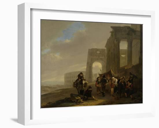 Street Scene Placed Among Roman Ruins-Jan Both-Framed Art Print