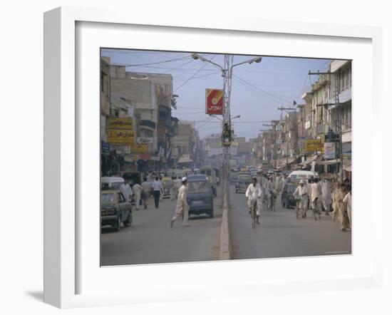 Street Scene, Rajah Bazaar, Rawalpindi, Punjab, Pakistan-David Poole-Framed Photographic Print