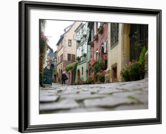 Street Scene, Riquewihr, Alsace, France, Europe-Yadid Levy-Framed Photographic Print