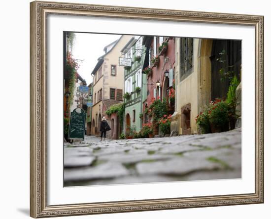 Street Scene, Riquewihr, Alsace, France, Europe-Yadid Levy-Framed Photographic Print