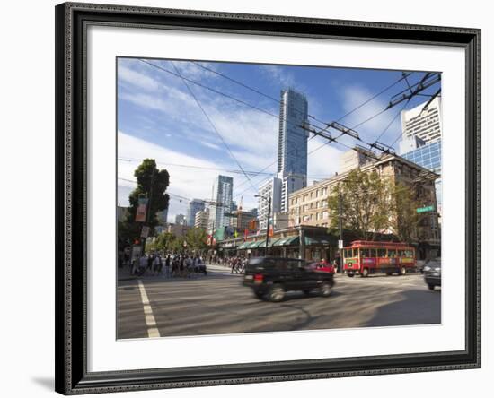 Street Scene, Robson Street, Downtown, Vancouver, British Columbia, Canada, North America-Martin Child-Framed Photographic Print