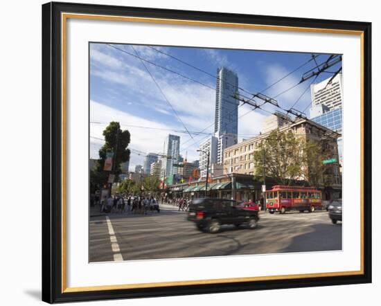 Street Scene, Robson Street, Downtown, Vancouver, British Columbia, Canada, North America-Martin Child-Framed Photographic Print