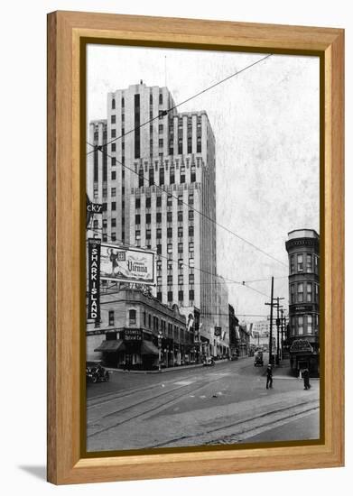 Street Scene - Tacoma, WA-Lantern Press-Framed Stretched Canvas