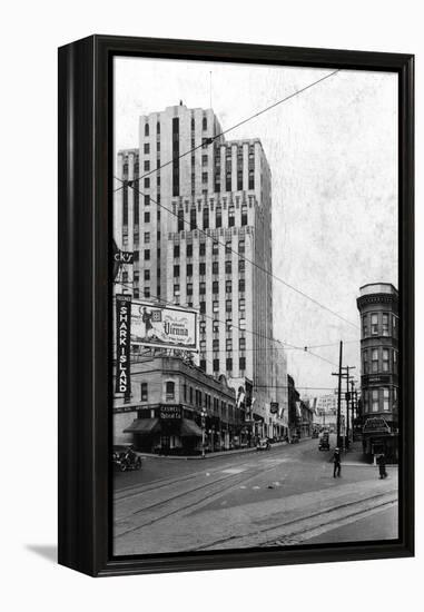 Street Scene - Tacoma, WA-Lantern Press-Framed Stretched Canvas