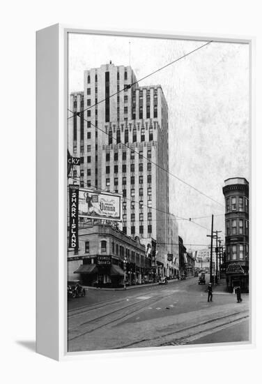 Street Scene - Tacoma, WA-Lantern Press-Framed Stretched Canvas