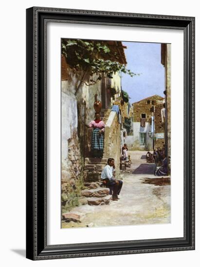 Street Scene, Taormina, Sicily, Italy, C1923-null-Framed Giclee Print