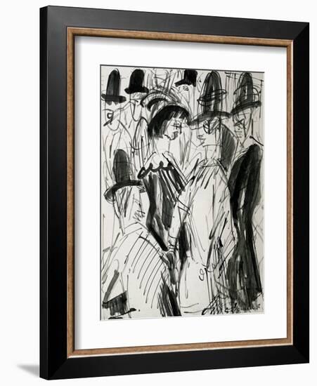 Street Scene V-Ernst Ludwig Kirchner-Framed Art Print