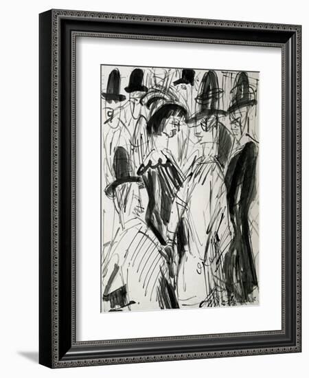 Street Scene V-Ernst Ludwig Kirchner-Framed Art Print