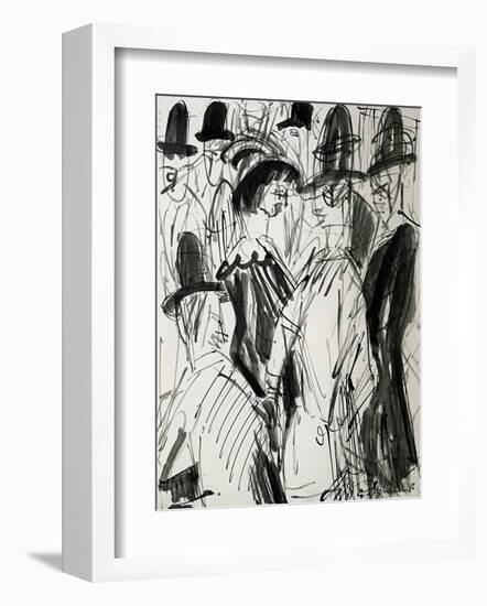 Street Scene V-Ernst Ludwig Kirchner-Framed Art Print