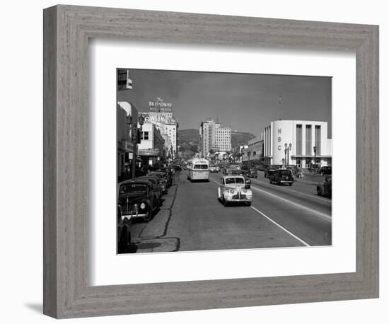 Street Scene View Down Vine Street NBC Studio the Broadway Hotel Near Sunset Boulevard Hollywood-null-Framed Photographic Print