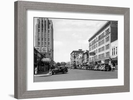 Street Scene, View of Donnelly Hotel - Yakima, WA-Lantern Press-Framed Art Print