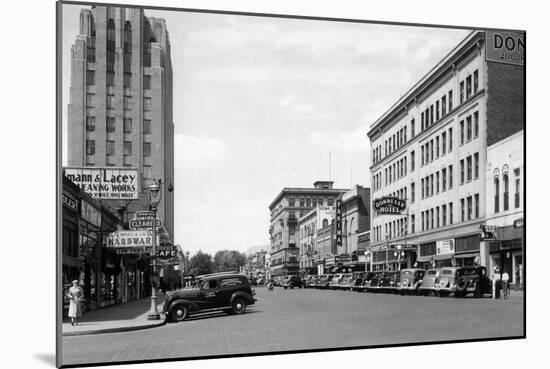 Street Scene, View of Donnelly Hotel - Yakima, WA-Lantern Press-Mounted Art Print