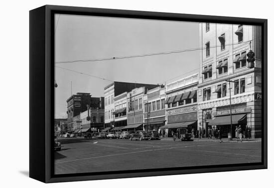 Street Scene, View of JC Penney's - Yakima, WA-Lantern Press-Framed Stretched Canvas