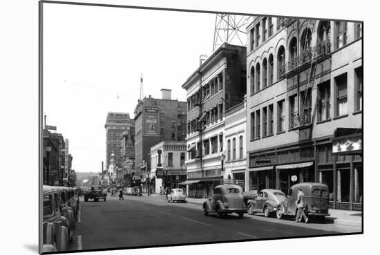 Street Scene, View of the Victoria Hotel - Spokane, WA-Lantern Press-Mounted Art Print