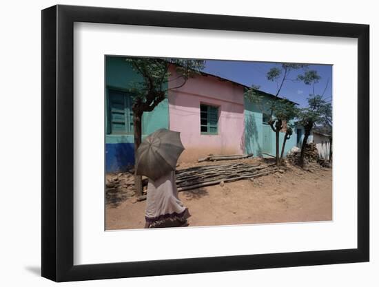 Street Scene, Village of Abi-Adi, Tigre Region, Ethiopia, Africa-Bruno Barbier-Framed Photographic Print