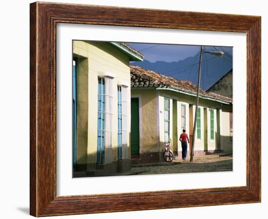 Street Scene with Colourful Houses, Trinidad, Cuba, West Indies, Central America-Lee Frost-Framed Photographic Print