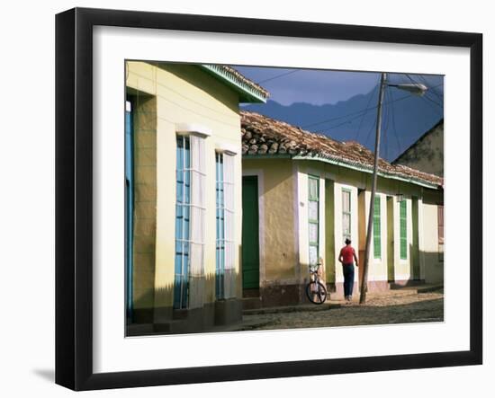 Street Scene with Colourful Houses, Trinidad, Cuba, West Indies, Central America-Lee Frost-Framed Photographic Print