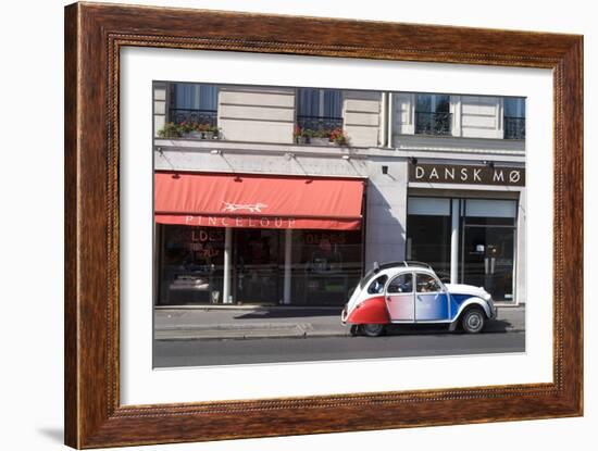 Street Scene with Deux Chevaux Car, Paris, France-Natalie Tepper-Framed Photographic Print