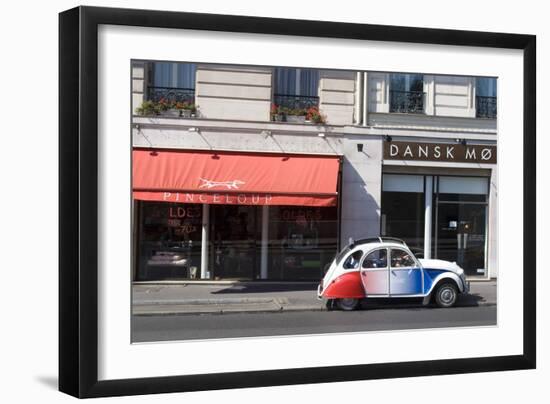 Street Scene with Deux Chevaux Car, Paris, France-Natalie Tepper-Framed Photographic Print