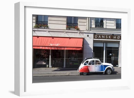 Street Scene with Deux Chevaux Car, Paris, France-Natalie Tepper-Framed Photographic Print