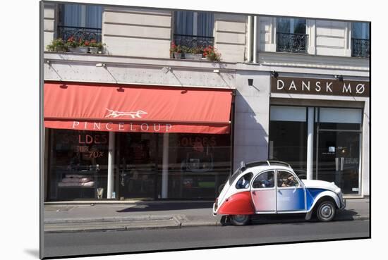 Street Scene with Deux Chevaux Car, Paris, France-Natalie Tepper-Mounted Photographic Print