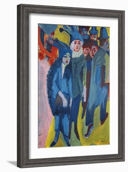 Street Scene-Ernst Ludwig Kirchner-Framed Giclee Print