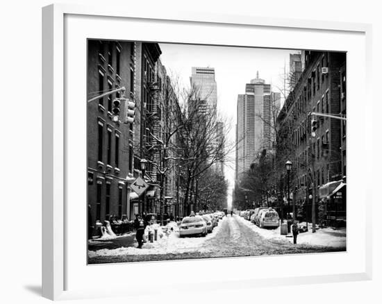 Street Scenes and Urban Landscape in Snowy Manhattan-Philippe Hugonnard-Framed Photographic Print