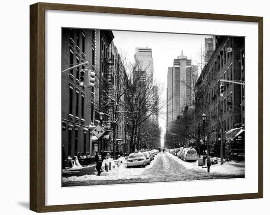 Street Scenes and Urban Landscape in Snowy Manhattan-Philippe Hugonnard-Framed Photographic Print