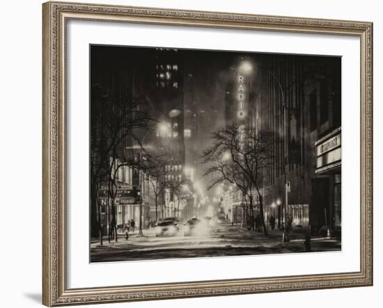 Street Scenes and Urban Night Landscape in Winter under the Snow-Philippe Hugonnard-Framed Photographic Print