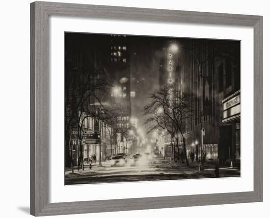 Street Scenes and Urban Night Landscape in Winter under the Snow-Philippe Hugonnard-Framed Photographic Print