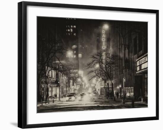 Street Scenes and Urban Night Landscape in Winter under the Snow-Philippe Hugonnard-Framed Photographic Print