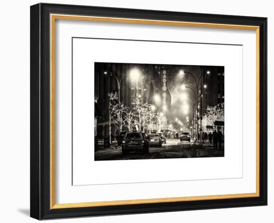 Street Scenes and Urban Night Landscape in Winter under the Snow-Philippe Hugonnard-Framed Art Print