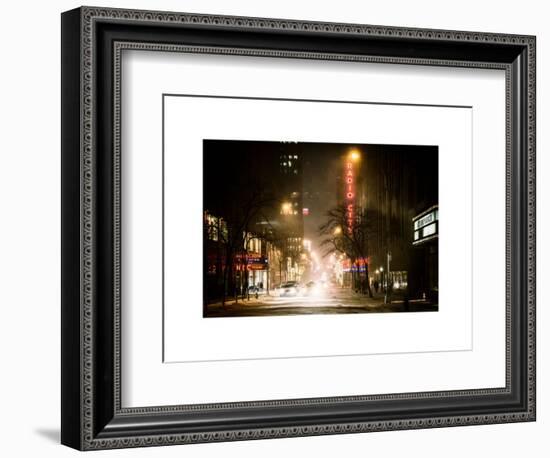Street Scenes and Urban Night Landscape in Winter under the Snow-Philippe Hugonnard-Framed Premium Giclee Print