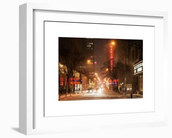 Street Scenes and Urban Night Landscape in Winter under the Snow-Philippe Hugonnard-Framed Art Print